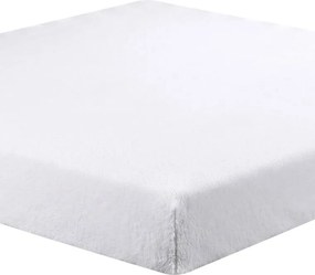 decoDoma Cearceaf cu elastic din micropluş alb 90 x 200 cm