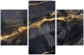 Tablou - Negru - decor auriu (90x60 cm)