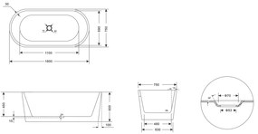 Cada freestanding Minerva 160X75 cm