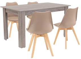 Set de masă Zara 4+1 bej-stejar York