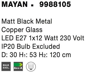 Lustra, Pendul design modern MAYAN, cupru NVL-9988105