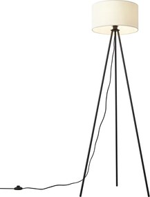 Lampă de podea modernă albă cu abajur de catifea - Luz