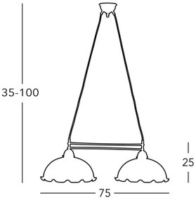 Lustră pe cablu Kolarz 731.82.54 NONNA 2xE27/75W/230