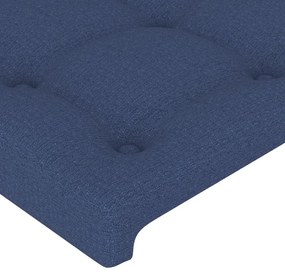 Cadru de pat cu tablie, albastru, 80x200 cm, textil Albastru, 80 x 200 cm, Nasturi de tapiterie