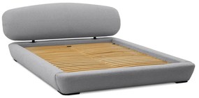 Pat matrimonial gri tapițat cu somieră 140x200 cm Odette – Scandic