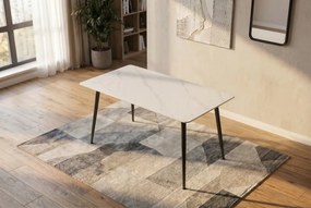 Masa dining cu blat ceramic Milano Alb 120x80cm