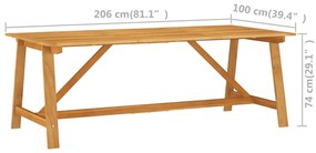Set mobilier de gradina, 7 piese, lemn masiv de acacia 7