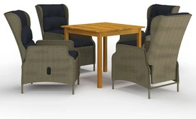 vidaXL Set mobilier de grădină, 5 piese, maro