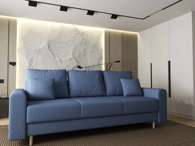 Canapea extensibilă dumonde cu ladă de depozitare si sezut confortabil din spuma high-density, Kronos Enjoy Albastru 210x100 cm