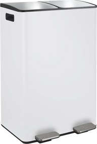 Coș de gunoi alb mat pentru reciclare/cu pedală 2x30 l din oțel Aliya – Spirella