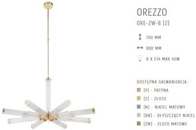 Lustra cu 8 brate design LUX realizat manual OREZZO