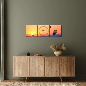 Tablou cu baloane de aer cald (cu ceas) (90x30 cm)