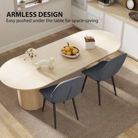 HOMCOM Scaune Tapitate Metalice, Gri Modern | Aosom Romania