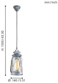 Eglo 49214 - Lustra BRADFORD 1xE27/60W/230V