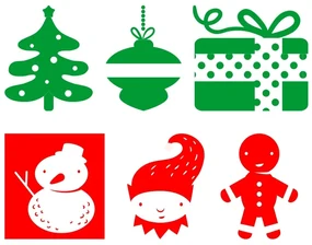 Sticker decorativ Set Decoratiuni Craciun