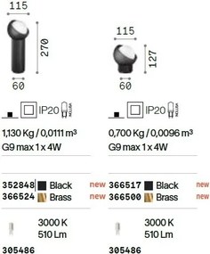 Lampa de masa moderna BLOOM TL1 SMALL NERO