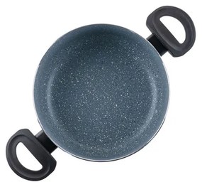 Cratiță Luigi Ferrero Prima FR-2244, 22x9.5 cm, 3.1 l, Acoperire neaderentă din marmură, Capac din sticlă cu gaură pentru abur, Inducție, Albastru închis