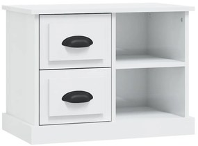 816370 vidaXL Noptieră, alb extralucios, 60x35,5x45 cm