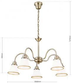 Candelabru stil clasic cu 5 brate Maja LU 1700/5 Patina OR