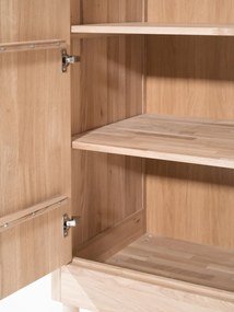 Set Complet Mobilier Camera Copii Forrest Oak, Pat 90x200 cm, Dulap cu 2 Uși, Noptieră și Masă de Înfășat, din Lemn Masiv de Stejar, Natur – Vipack