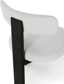 Scaune de dining negre/gri-deschis 2 buc. tapițate Nadia – MOME