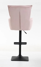 HR250KW Scaun Catifea Roz Pudra Bază Neagră