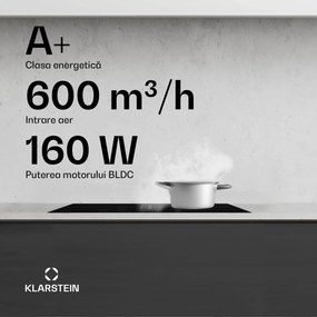 Klarstein Plită cu inducție AirJet 72 Down Air System + DownAir-hota, 10 000 W, 600 m³/h, Boost