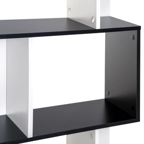 HOMCOM Bibliotecă Rafturi Mobilier Depozitare Design Contemporan în S 4 rafturi 60L x 24l x 148H cm Negru Alb | Aosom Romania