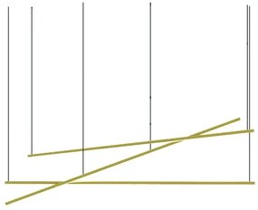 Lustra LED design liniar Eletra auriu, L-180cm