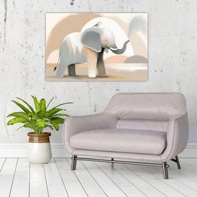 Tablou - Elefant în culori pastel (90x60 cm)