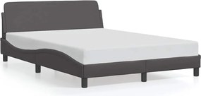 vidaXL Cadru de pat, Dover, gri, 140x200 cm, piele ecologică