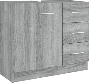 vidaXL Dulap de chiuvetă, gri sonoma, 63x30x54 cm, lemn prelucrat