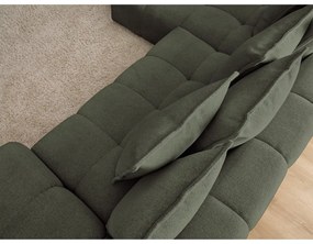 Colțar verde extensibil/cu spațiu de depozitare cu tapițerie din chenille (cu colț pe partea stângă/cu șezlong) Everest – Bobochic Paris