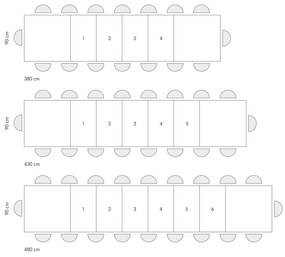 MASA  BIG FAMILY - ALB - 180 cm / 100 cm / 77 cm