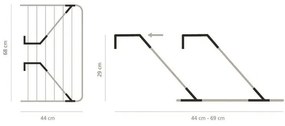Uscator de rufe suspendat Branbatia 90300178, 4,5 m, Pentru pereti pana la 11 cm, Brate pliabile, Inox