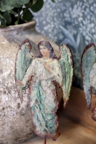 Set 2 decorațiuni vintage din metal, H30 cm, „Vintage Angels”
