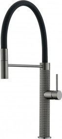 Baterie bucatarie cu pipa flexibila Inter Ceramic finisaj Gun Grey mat