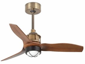 Lustra cu Ventilator si telecomanda JUST FAN XS LED auriu vintage/maro