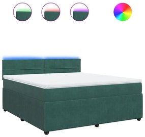 3290109 vidaXL Pat box spring cu saltea, verde închis, 180x200 cm, catifea