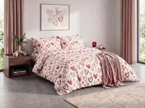Lenjerie de pat din flanel AMORIA HEARTS cu model Dimensiune lenjerie de pat: 2 buc 70 x 90 cm | 200 x 220 cm