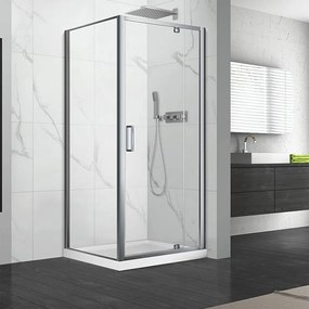 Cabina de dus dreptunghiulara cu usa pivotanta Fluminia Andina 120x90 crom