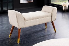 Bancheta eleganta, Tapitata Tesatura Structurata, Bej, Scarlett 90cm