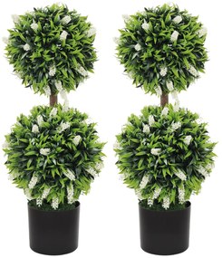 HOMCOM Set 2 plante artificiale, rezistente la UV, în ghiveci cu flori, 70 cm plantă de interior pentru sufragerie, grădină | Aosom Romania