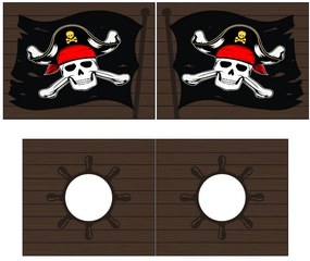 PINO PAT SEMI-INALT + slide și cortină Caribian Pirates.