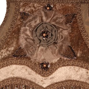Abajur din textil, maro, formă dreptunghiulară, 17 x 22 x 18 cm, „Victoria”
