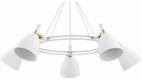 Lustră pe tijă CHARLOTTE 5xE27/15W/230V albă/aurie Argon 2117