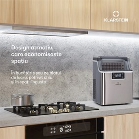 Klarstein Chios, aparat de făcut cuburi de gheață, 20 kg/24 h, Auto-Clean, rezervor de apă de 3,2 litri