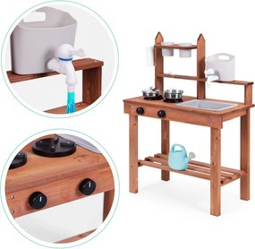 Bucătărie pentru copii în aer liber din lemn