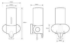 Dozator de săpun SAPHO XP101, oțel inoxidabil mat,350 ml