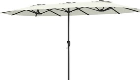 Outsunny Umbrelă de grădină exterioară, umbrelă dublă mare 4,6 m cu manivelă și protecție UV50+, husă de protecție, crem | Aosom Romania